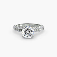 BW James Jewelers setting 9K White Gold / Round Solitaire with Pavé