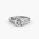 BW James Jewelers setting 9K White Gold / Round Solitaire with Pavé 2