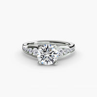 BW James Jewelers setting 9K White Gold / Round Solitaire with Pavé 2