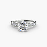 BW James Jewelers setting 9K White Gold / Round Solitaire with Pavé 3
