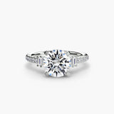 BW James Jewelers setting 9K White Gold / Round Solitaire with Pavé 4