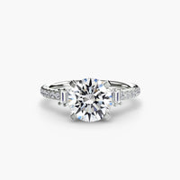 BW James Jewelers setting 9K White Gold / Round Solitaire with Pavé 4