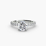 BW James Jewelers setting 9K White Gold / Round Solitaire with Pavé 6