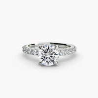 BW James Jewelers setting 9K White Gold / Round Solitaire with Pavé 6