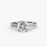 BW James Jewelers setting 9K White Gold / Round Solitaire with Pavé 7