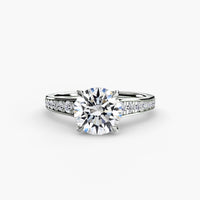 BW James Jewelers setting 9K White Gold / Round Solitaire with Pavé 7