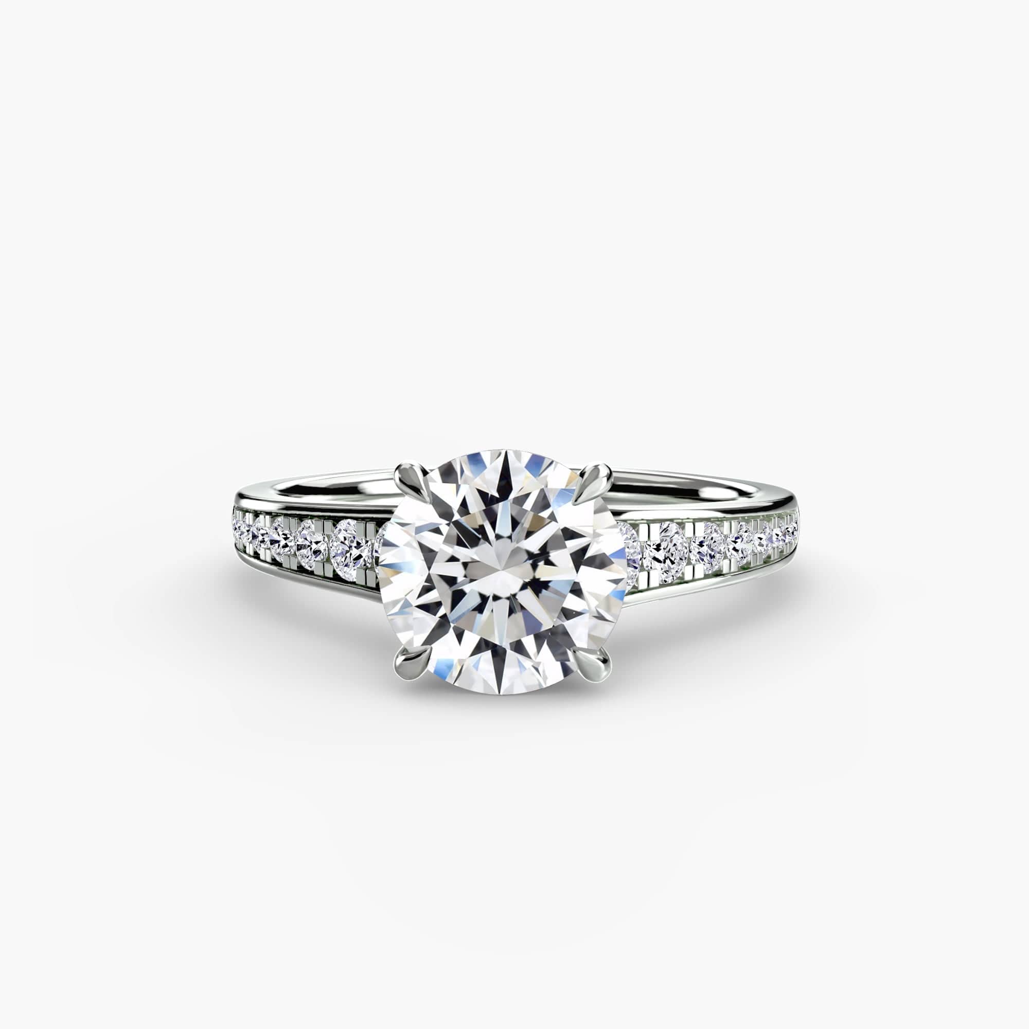 BW James Jewelers setting 9K White Gold / Round Solitaire with Pavé 7