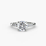 BW James Jewelers setting 9K White Gold / Round Solitaire with Shoulder Accents