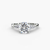 BW James Jewelers setting 9K White Gold / Round Solitaire with Shoulder Accents 2