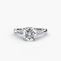 BW James Jewelers setting 9K White Gold / Round Solitaire with Shoulder Accents 2