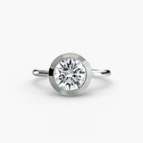 BW James Jewelers setting 9K White Gold / Round The Bezel Set Solitaire
