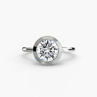 BW James Jewelers setting 9K White Gold / Round The Bezel Set Solitaire