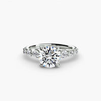 BW James Jewelers setting 9K White Gold / Round The Cascade Diamond Ring