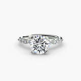BW James Jewelers setting 9K White Gold / Round The Floral Accent Solitaire