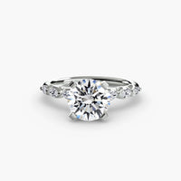 BW James Jewelers setting 9K White Gold / Round The Floral Accent Solitaire
