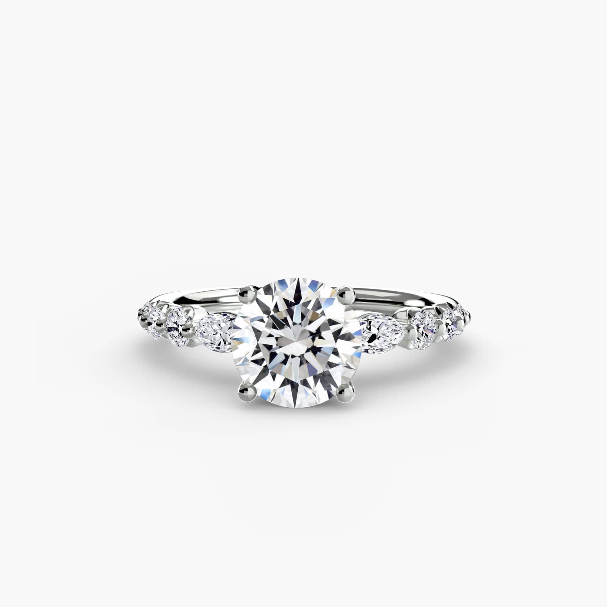 BW James Jewelers setting 9K White Gold / Round The Tiered Accent Ring