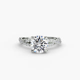 BW James Jewelers setting 9K White Gold / Round The Twisted Pavé Solitaire
