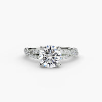BW James Jewelers setting 9K White Gold / Round The Twisted Pavé Solitaire
