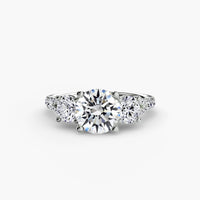 BW James Jewelers setting 9K White Gold / Round Three-Stone with Pavé Band 3