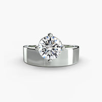 BW James Jewelers setting 9K White Gold / Round Wide Band Solitaire