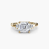 BW James Jewelers setting 9K Yellow Gold / Asscher Baguette Accent Solitaire