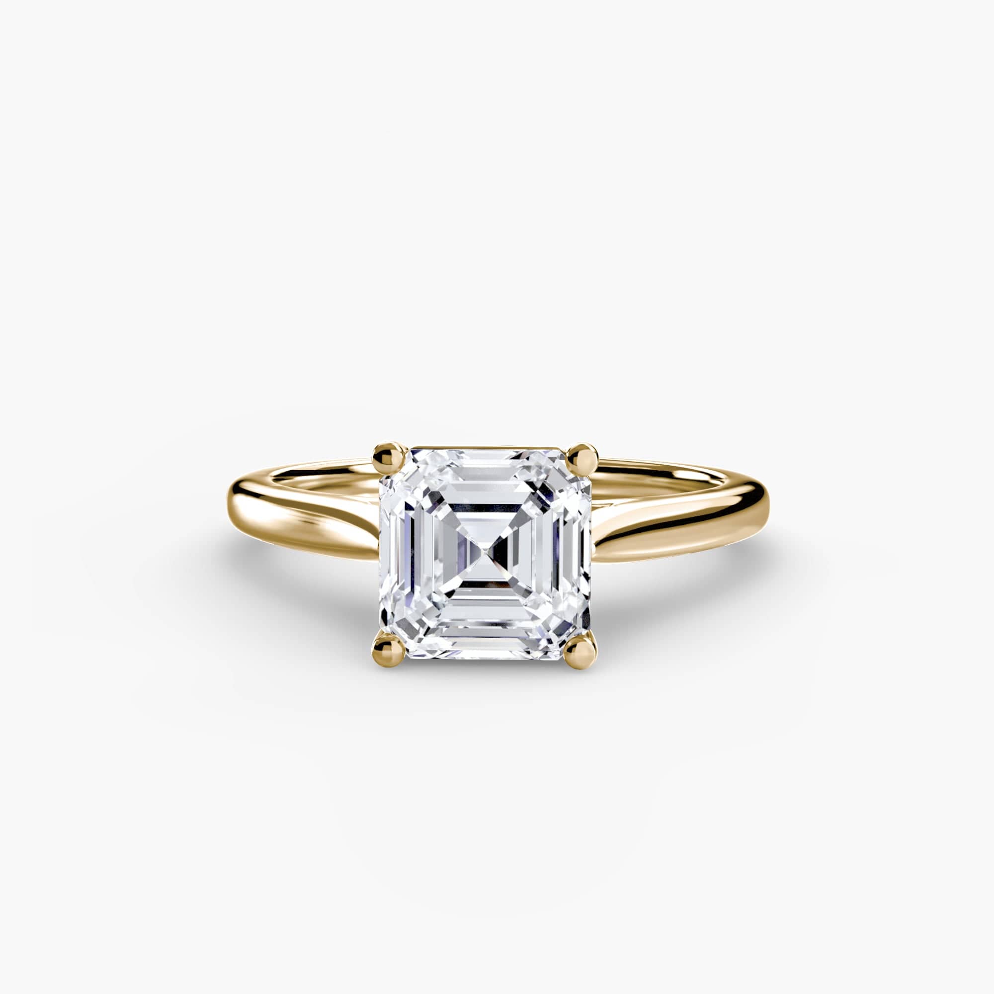 BW James Jewelers setting 9K Yellow Gold / Asscher Solitaire ring 1