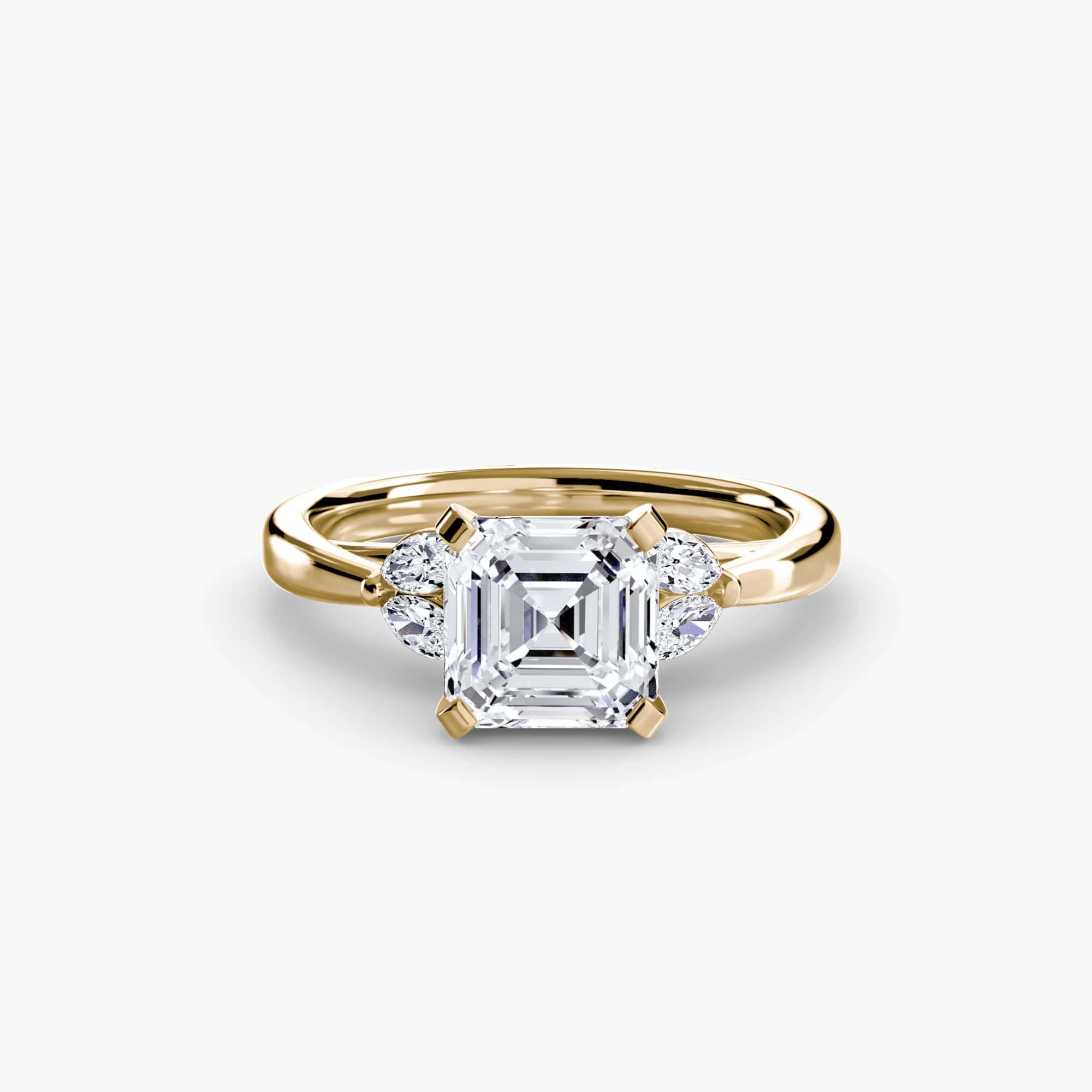 BW James Jewelers setting 9K Yellow Gold / Asscher The Celestial Cluster Ring 2