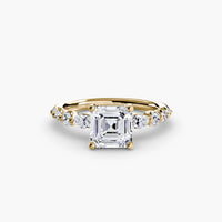 BW James Jewelers setting 9K Yellow Gold / Asscher The Tiered Accent Ring