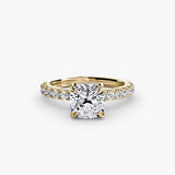 BW James Jewelers setting 9K Yellow Gold / Cushion Solitaire with Pavé 6