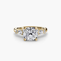 BW James Jewelers setting 9K Yellow Gold / Cushion The Floral Accent Solitaire