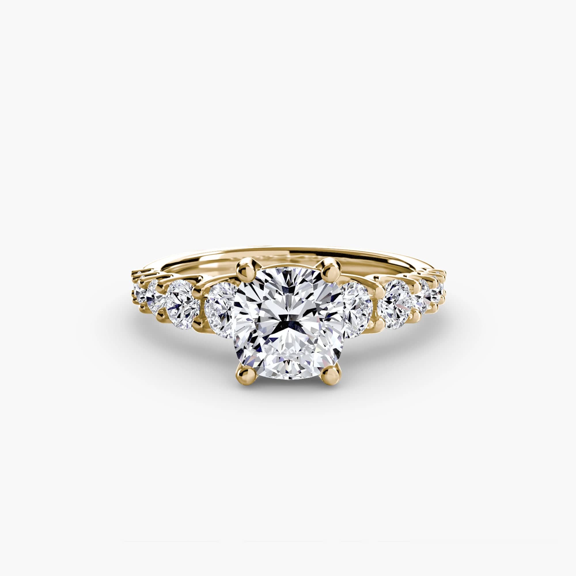 BW James Jewelers setting 9K Yellow Gold / Cushion The Graduated Accent Ring