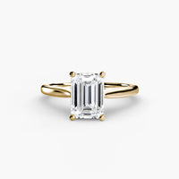BW James Jewelers setting 9K Yellow Gold / Emerald Solitaire ring 1