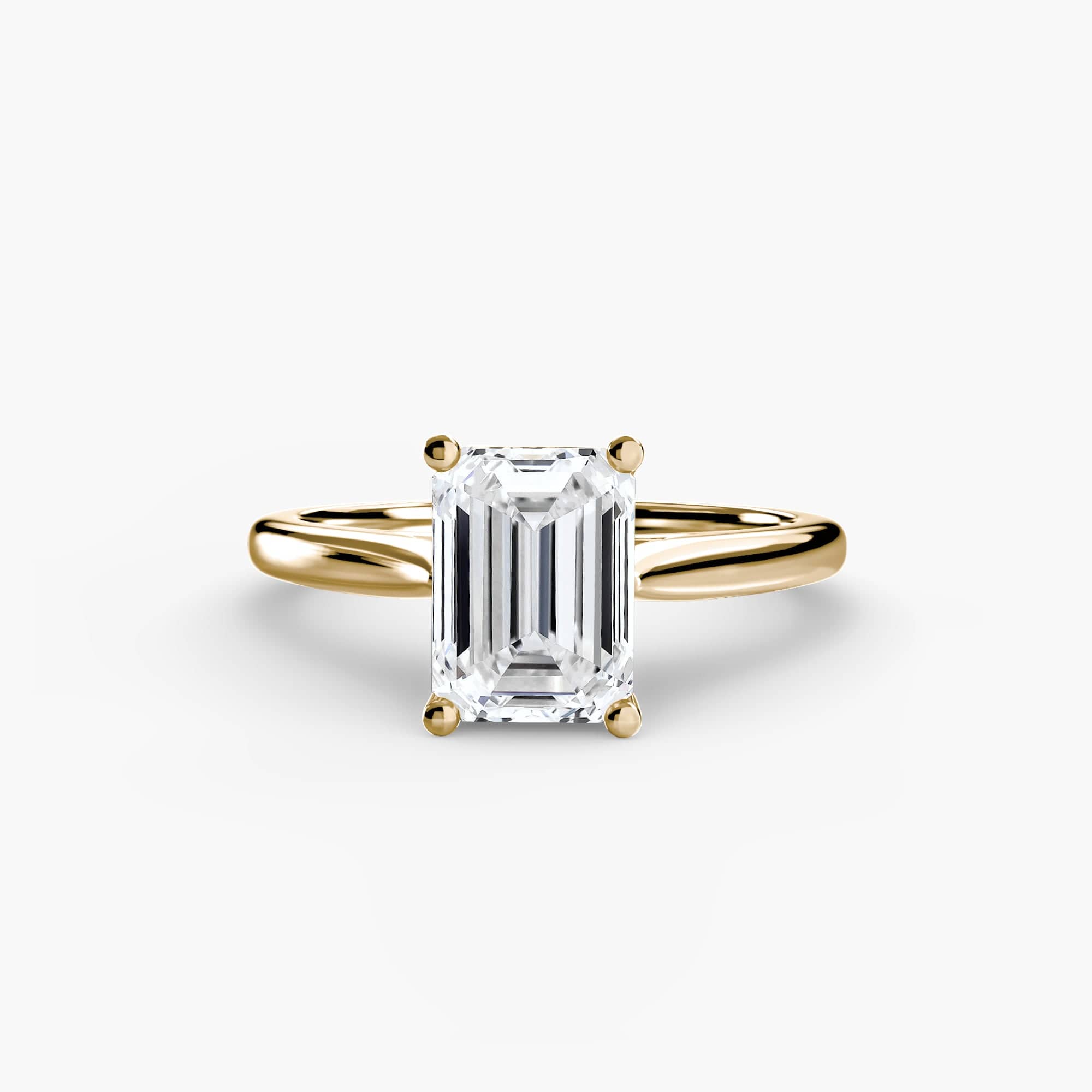 BW James Jewelers setting 9K Yellow Gold / Emerald Solitaire ring 1