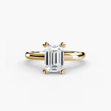 BW James Jewelers setting 9K Yellow Gold / Emerald Solitaire ring 2