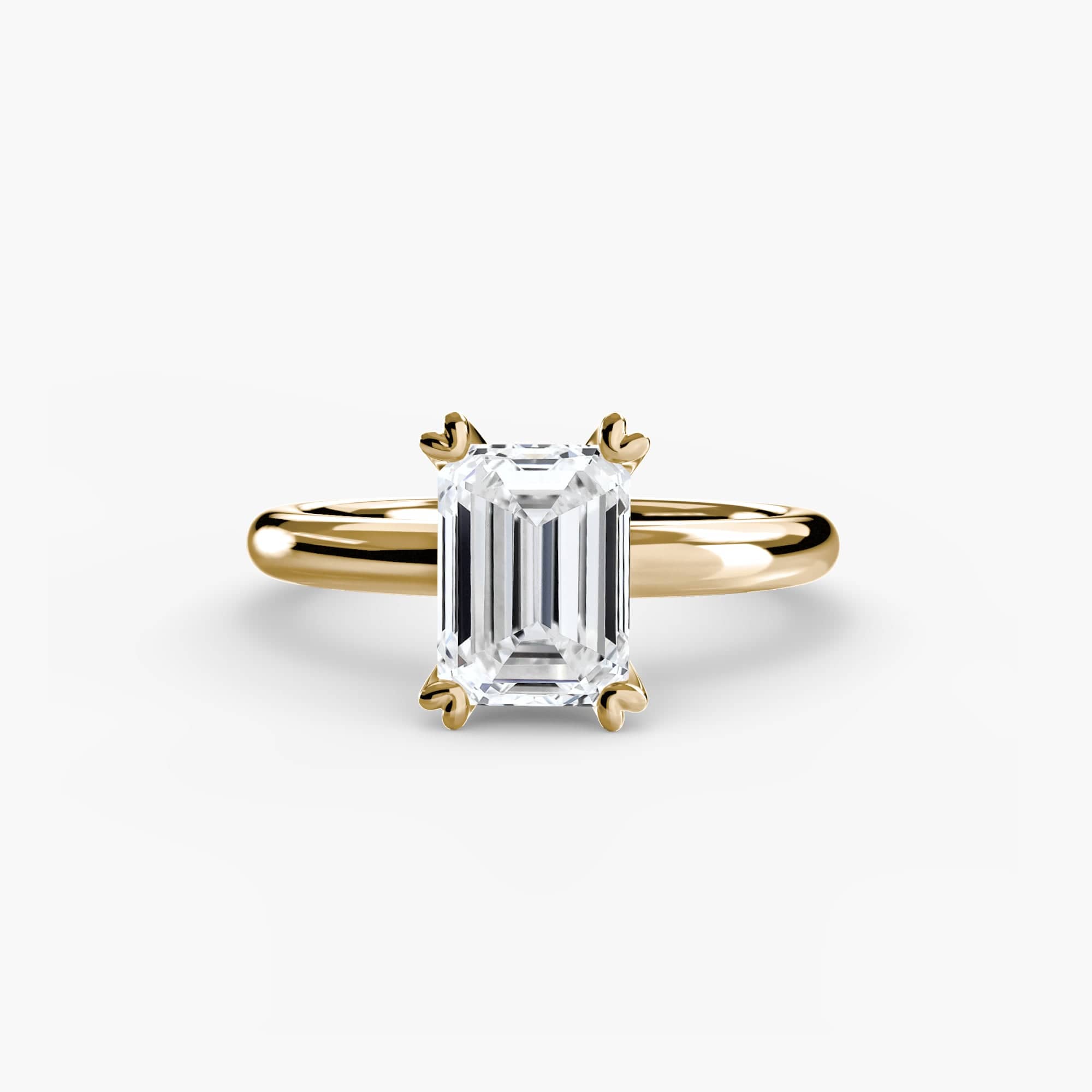BW James Jewelers setting 9K Yellow Gold / Emerald Solitaire ring 2