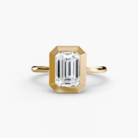 BW James Jewelers setting 9K Yellow Gold / Emerald The Bezel Set Solitaire