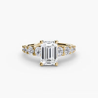 BW James Jewelers setting 9K Yellow Gold / Emerald The Graduated Accent Ring
