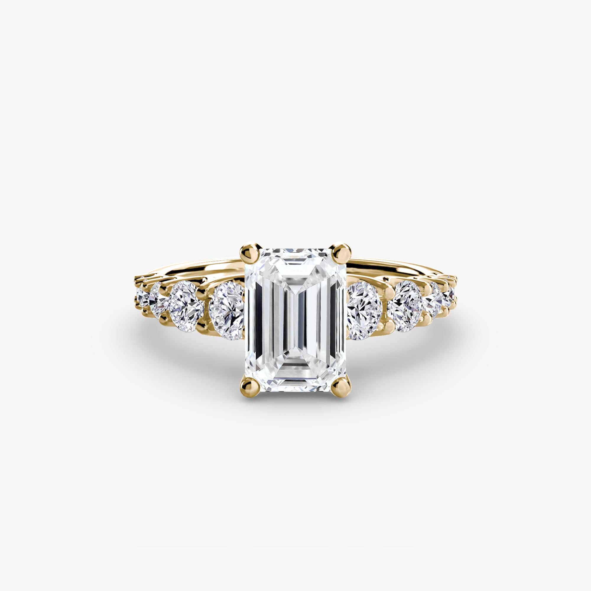BW James Jewelers setting 9K Yellow Gold / Emerald The Graduated Accent Ring