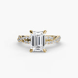 BW James Jewelers setting 9K Yellow Gold / Emerald The Twisted Pavé Solitaire