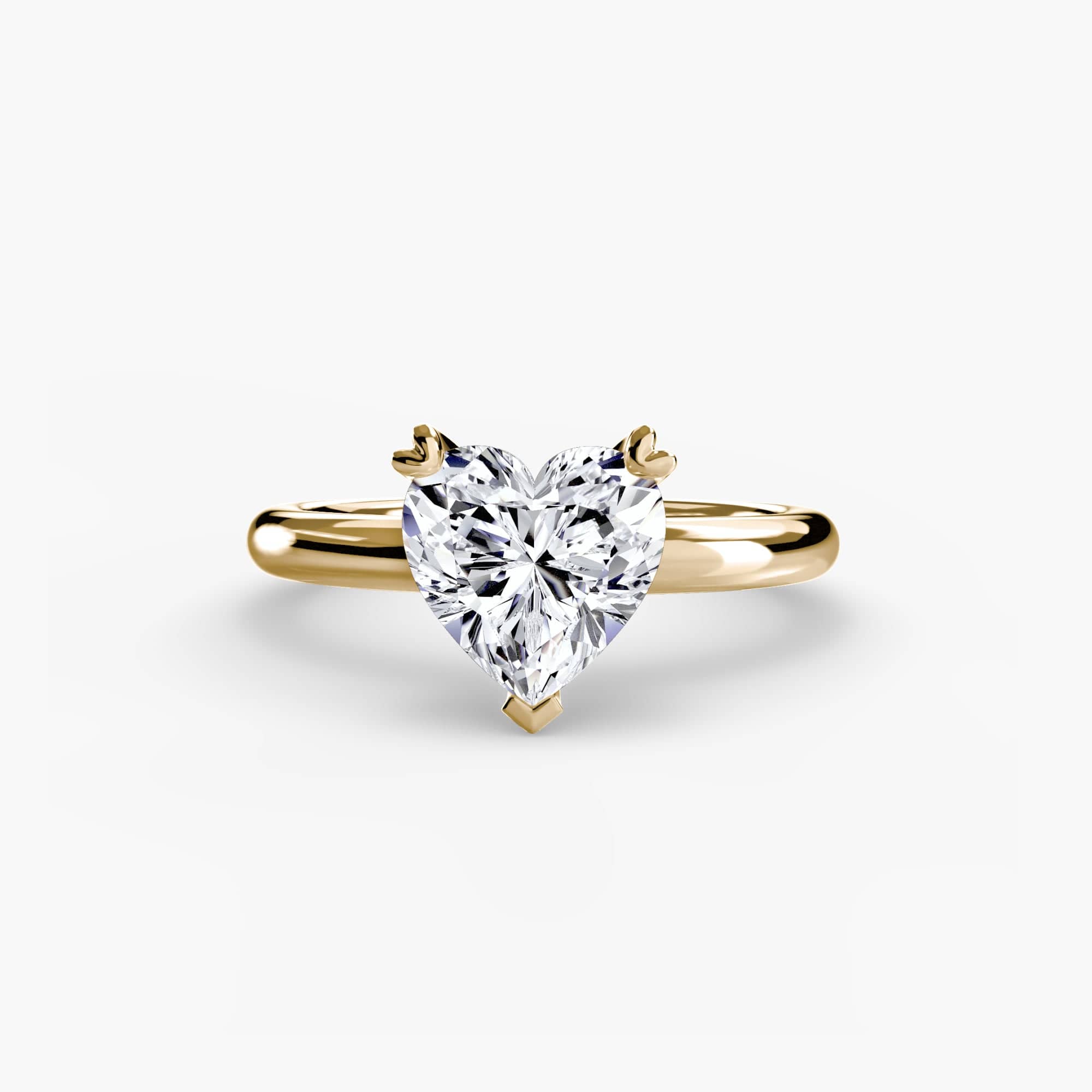 BW James Jewelers setting 9K Yellow Gold / Heart Solitaire ring 2
