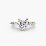 BW James Jewelers setting 9K Yellow Gold / Heart Solitaire with Eternity Pavé 2