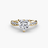 BW James Jewelers setting 9K Yellow Gold / Heart Solitaire with Pavé 3