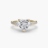 BW James Jewelers setting 9K Yellow Gold / Heart Solitaire with Pavé 4