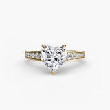BW James Jewelers setting 9K Yellow Gold / Heart Solitaire with Pavé 7