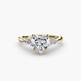 BW James Jewelers setting 9K Yellow Gold / Heart Solitaire with Shoulder Accents 2