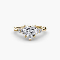 BW James Jewelers setting 9K Yellow Gold / Heart Solitaire with Shoulder Accents 2
