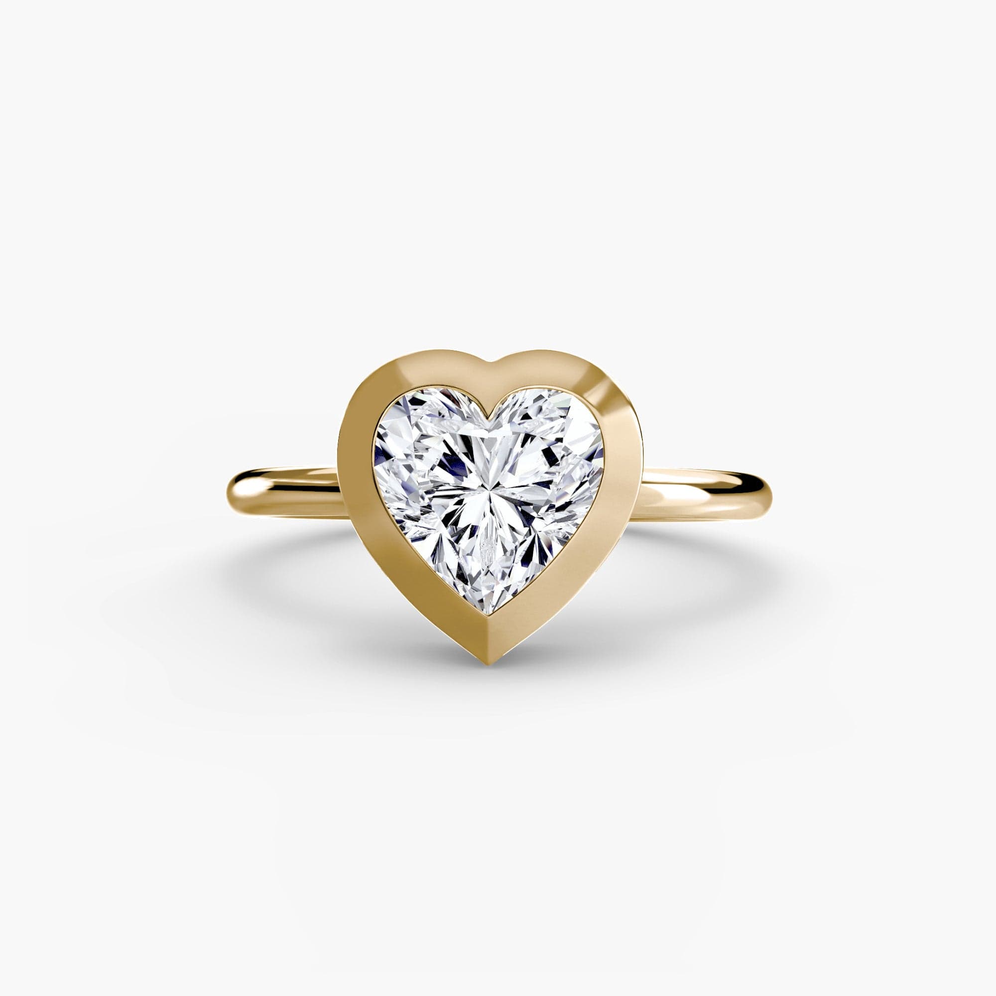 BW James Jewelers setting 9K Yellow Gold / Heart The Bezel Set Solitaire