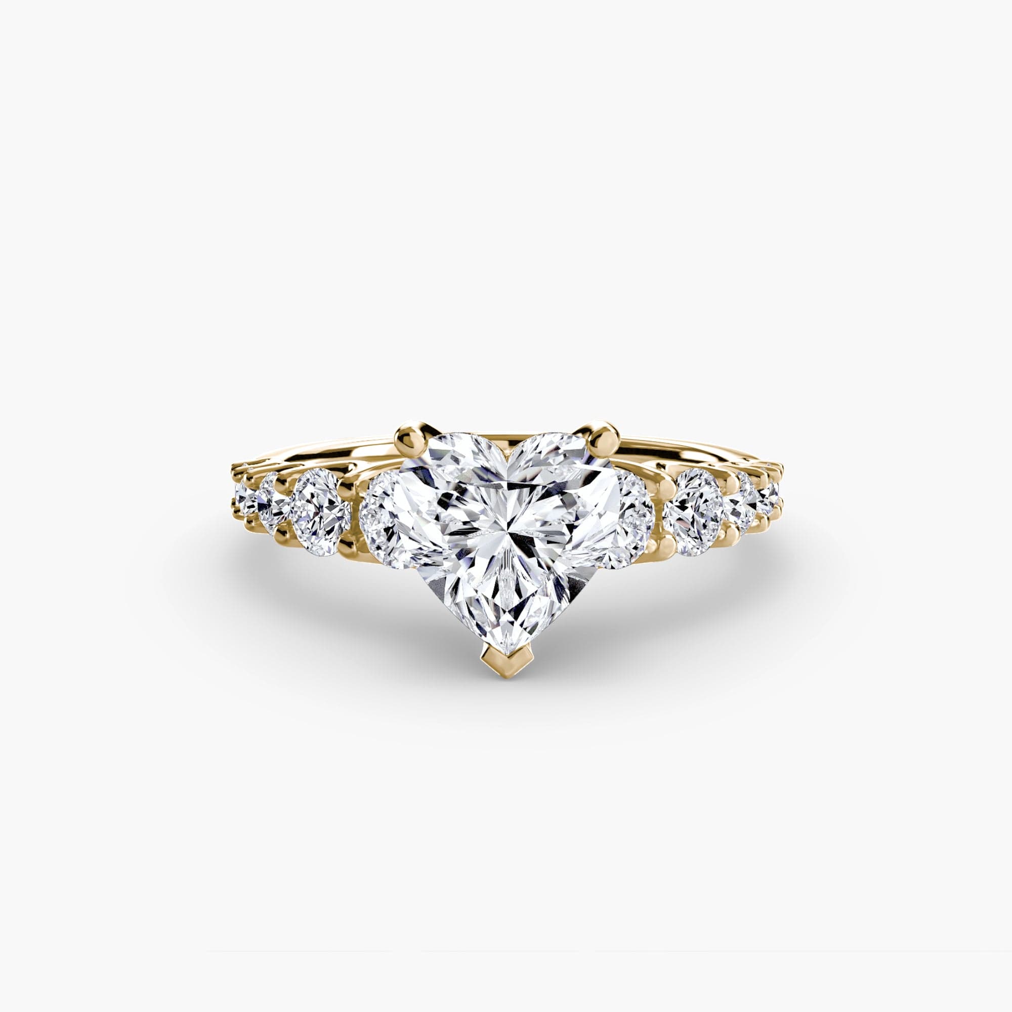 BW James Jewelers setting 9K Yellow Gold / Heart The Graduated Accent Ring