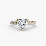 BW James Jewelers setting 9K Yellow Gold / Heart The Twisted Pavé Solitaire