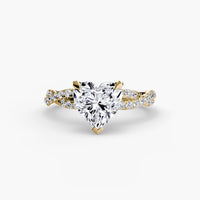 BW James Jewelers setting 9K Yellow Gold / Heart The Twisted Pavé Solitaire